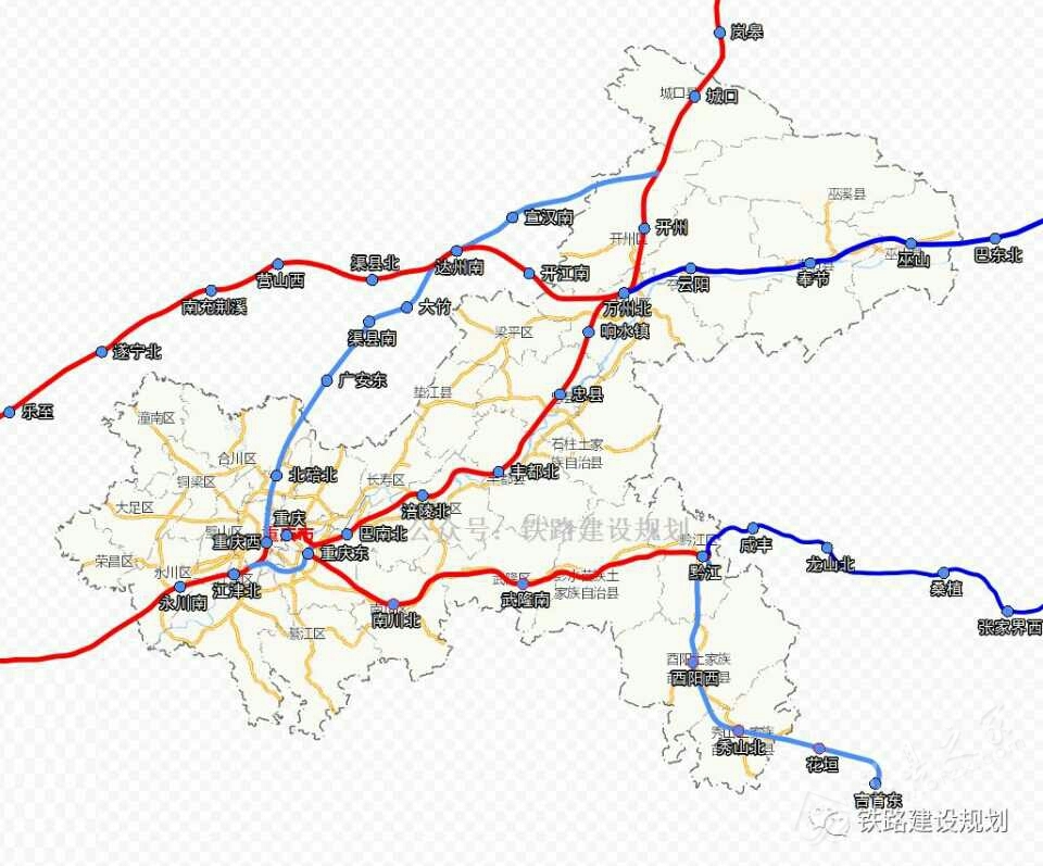 第一次在重庆市铁路关键总立体安排表示图上看到了忠县!